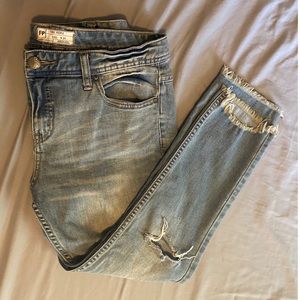Free People Distressed Skinny Cropped Jeans